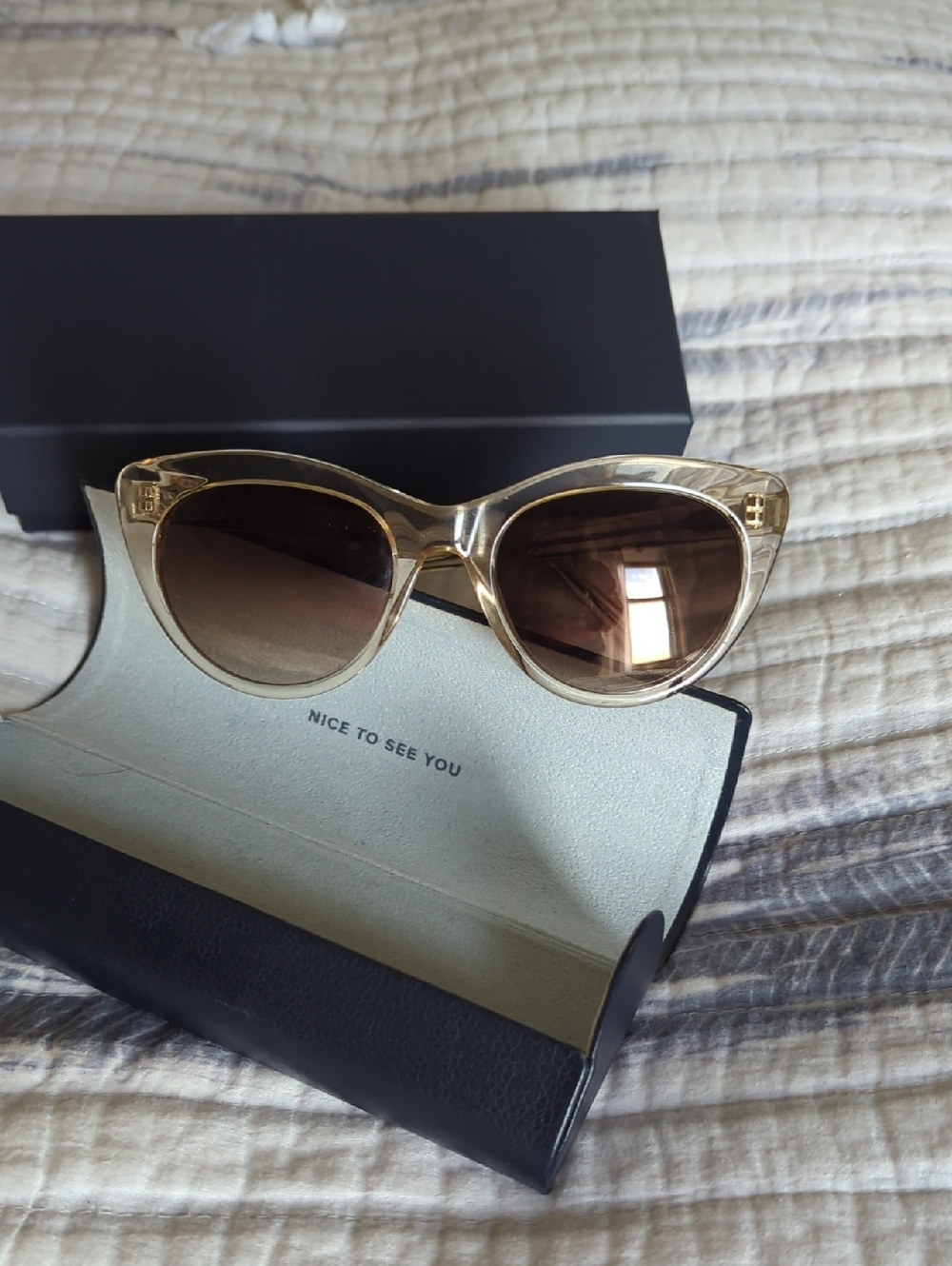 Warby Parker Tilley cat eye sunglasses in Grapefruit Soda